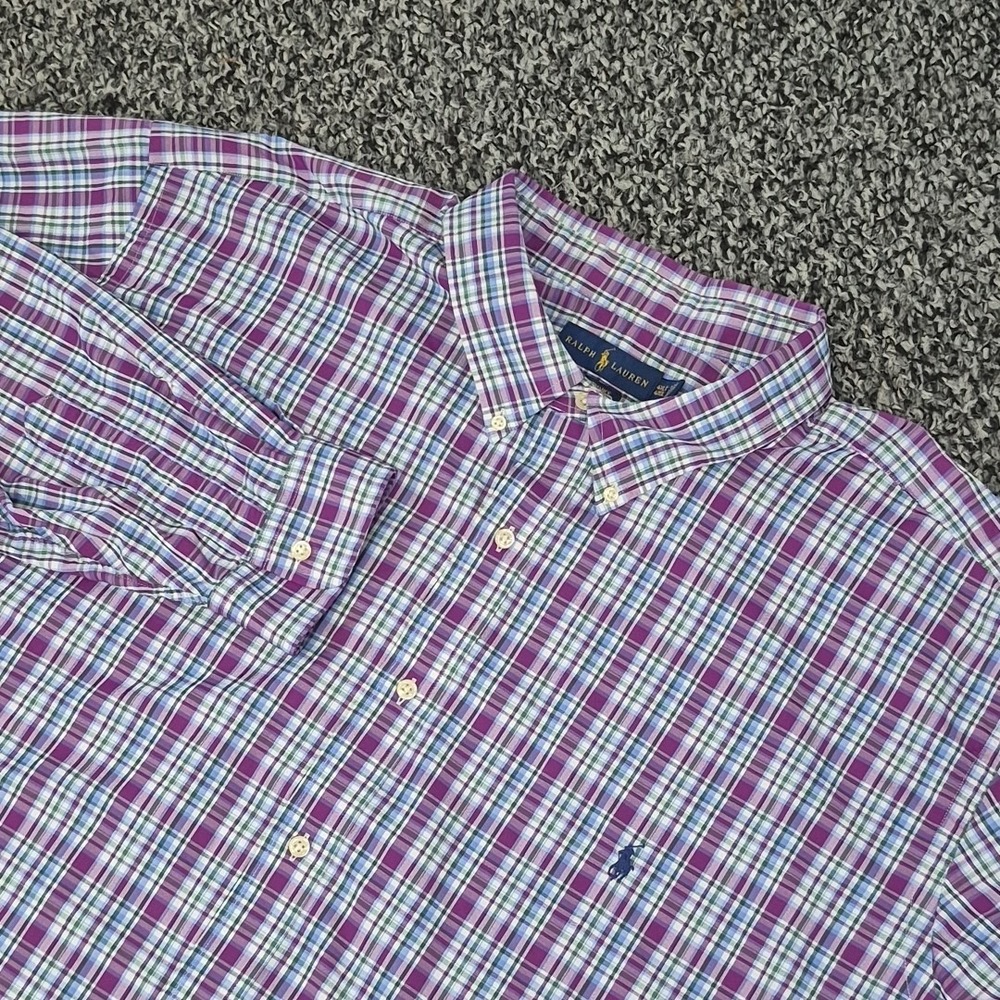 Ralph Lauren Men's Long Sleeve 4XLT Plaid Performance Button Down Lightweight